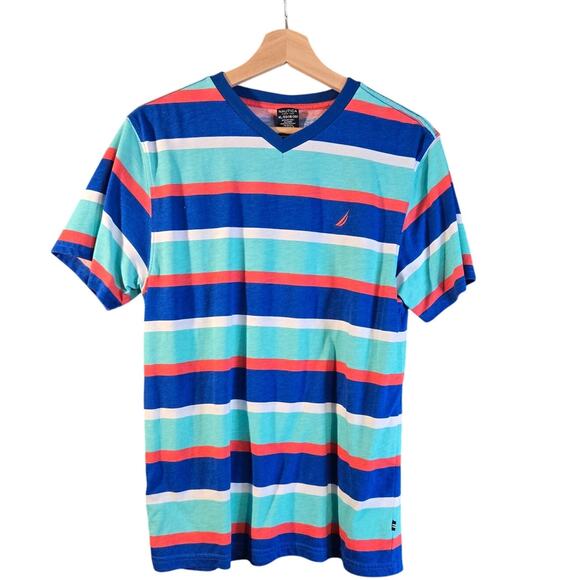 Nautica XL Men's Striped Multicolor T-shirt [0428] - Picture 1 of 8